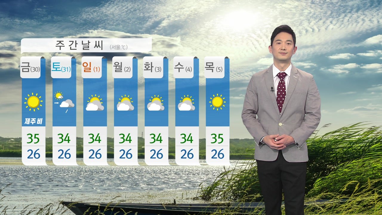 [날씨] 내일도 찜통더위 계속...수도권, 충청, 전북 내륙 오후부터 소나기  / YTN
