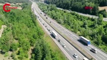 TEM'de yol çalışması! Kilometrelerce araç kuyruğu oluştu