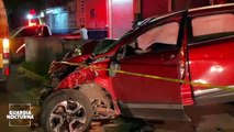 Dos lesionados dejó un impresionante choque entre dos vehículos en la colonia Oblatos de Guadalajara