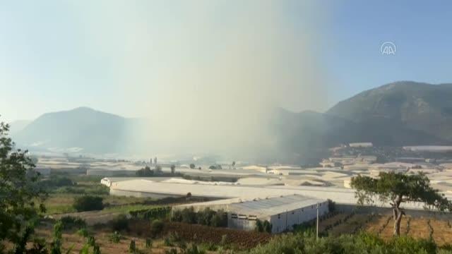 Bozyazı'daki orman yangınına havadan ve karadan müdahale ediliyor (1)