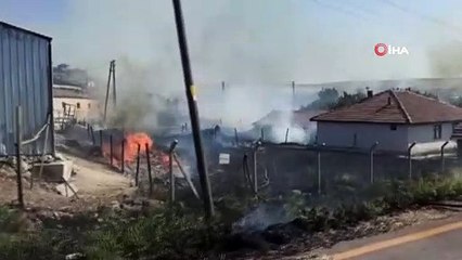 Saman yüklü kamyon alevlere teslim oldu