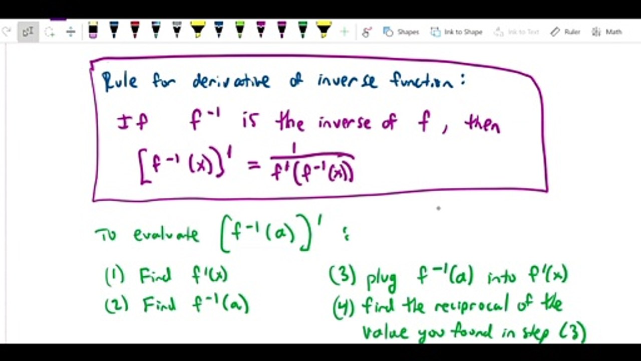 Derivatives of inverse and inverse trig functions - Derivatives of inverses
