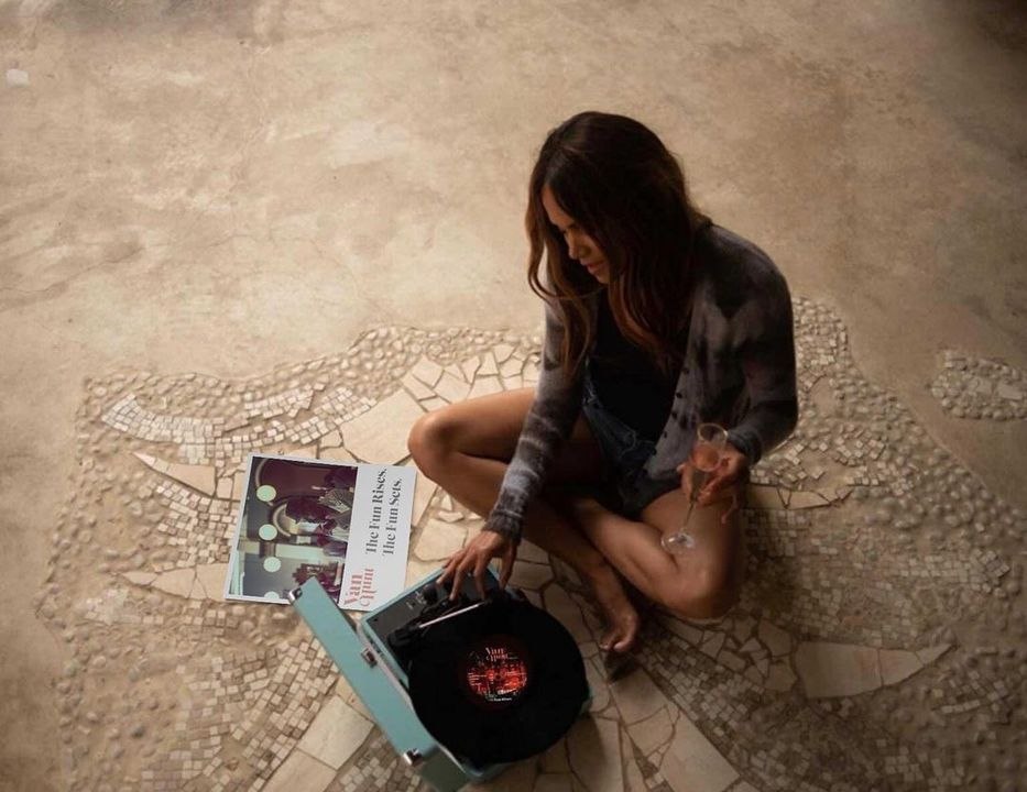 Halle Berry Drinking Champagne and Listening to Her Boyfriend's Record on the Floor Is a Mood