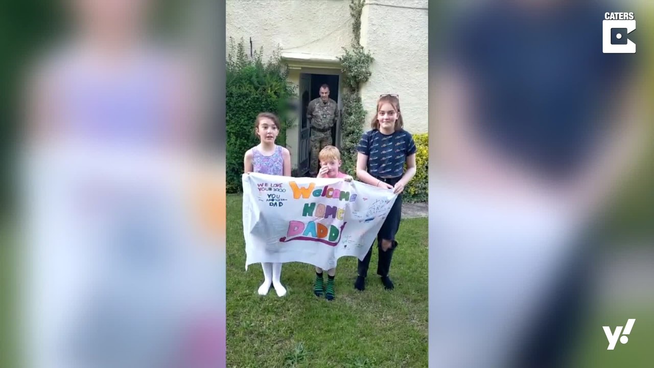 Vater sieht nach 4 Monaten bei der Royal Air Force seine Kinder wieder