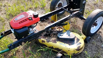 Honda GCV200 on Pull Behind Mower, Startup and Run