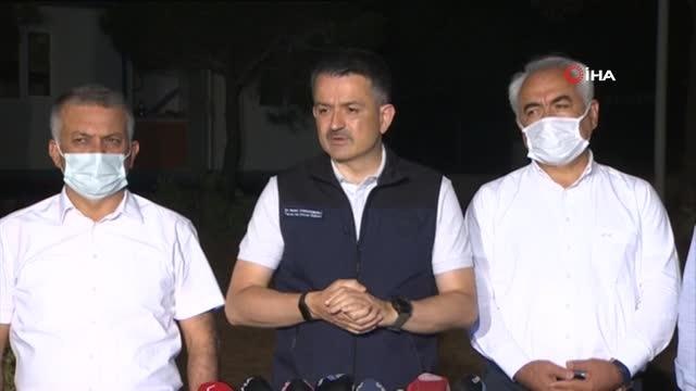 Bakan Pakdemirli: Akşam saatlerinde 600 hektar kadar zarar tespit ettik ancak 3-4 misline çıkacağını görüyoruz