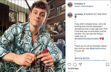 Tom Daley knits a cover for Olympic Gold medal