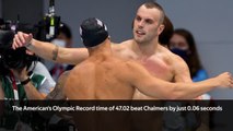 Dressel holds off Chalmers to win men's 100m freestyle