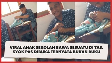 Viral Anak Sekolah Bawa Sesuatu di Tas, Syok Pas Dibuka Ternyata Bukan Buku