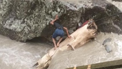 Himachal Pradesh: Man stuck in roaring water in Chamba