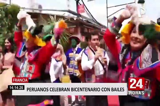 Francia: peruanos celebran Bicentenario con bailes típicos en las calles
