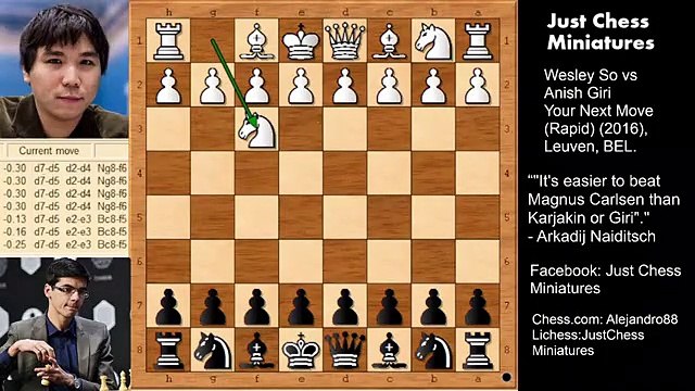 Anish Giri: My 60 Memorable Draws (7). Giri vs Wesley So (2016).