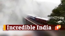 Spectacular! Train Passing Through Goa Dudhsagar Waterfalls In Rains Is A Sight To Behold