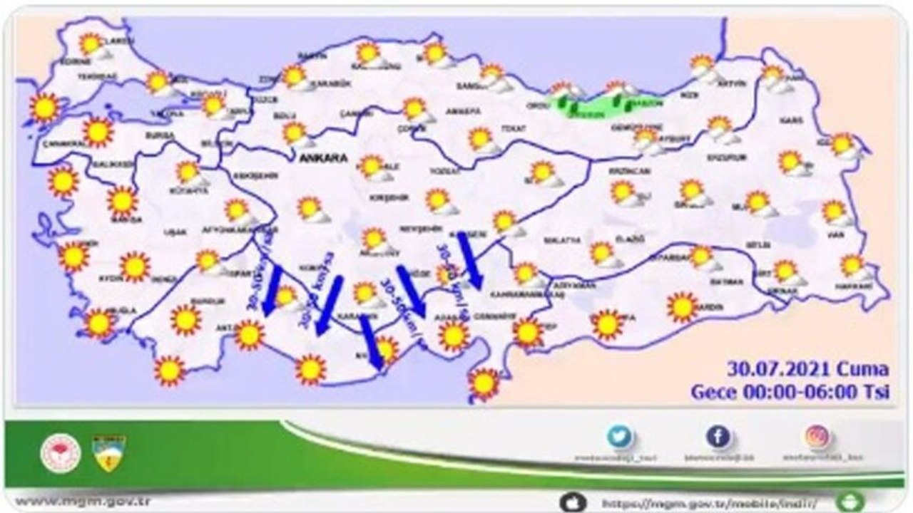 Meteoroloji'den yangın bölgeleri için fırtına uyarısı