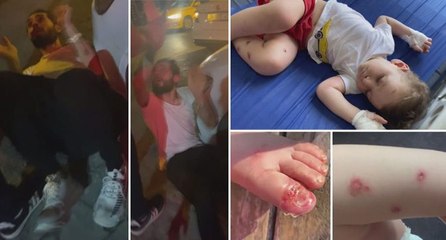 1,5 yaşındaki bebeğine işkence yaptığı iddia edilen babaya meydan dayağı