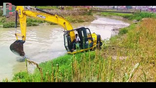 Jcb Excavator Crossing The River On Muddy Ground || RoadPlan