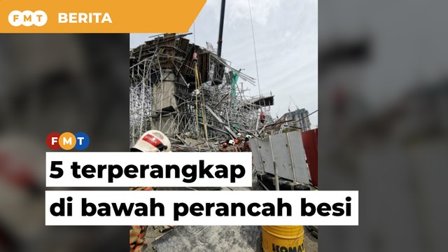 Nahas pembinaan LRT 3, pekerja terperangkap bawah runtuhan