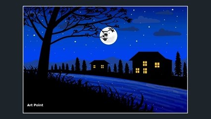 How to Draw - in computer| Microsoft paint tutorial | ms paint | scenery drawing 027 - Art Point