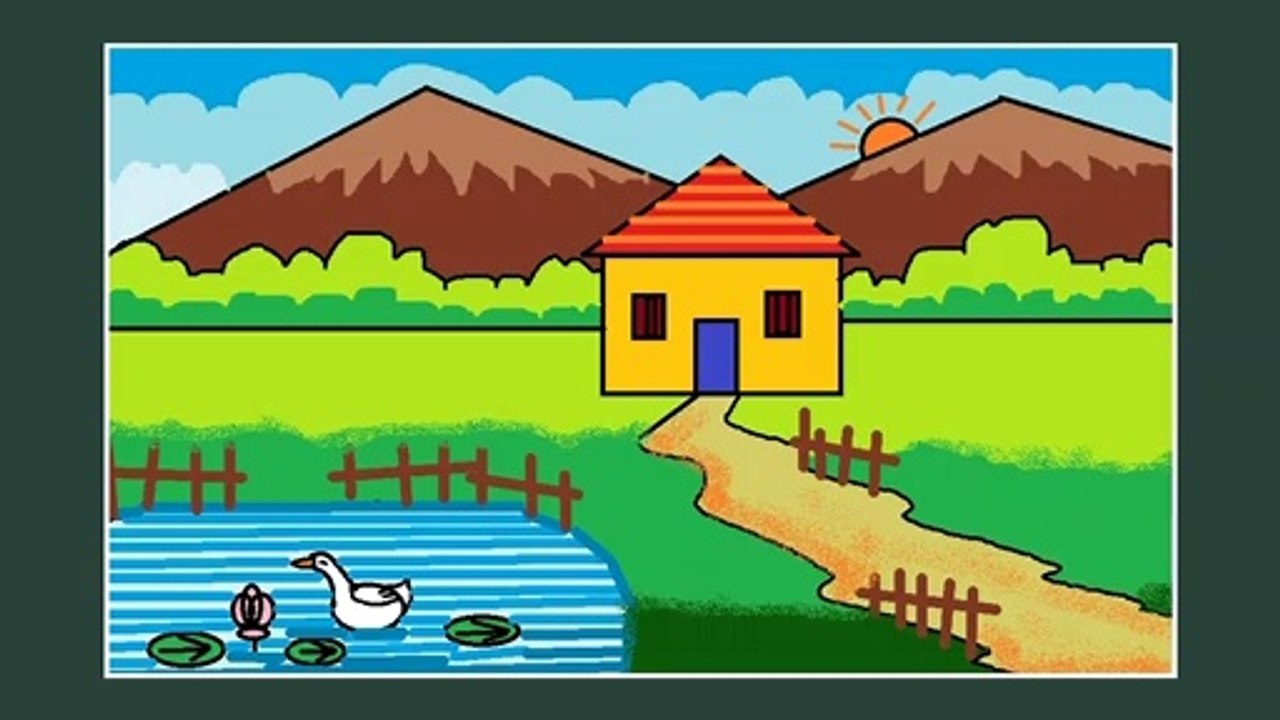 How to Draw - in computer| Microsoft paint tutorial | ms paint | scenery drawing 030 - Art Point