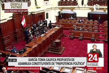 García Toma sobre Asamblea Constituyente: Este proyecto no sería respaldado por la mayoría de congresistas