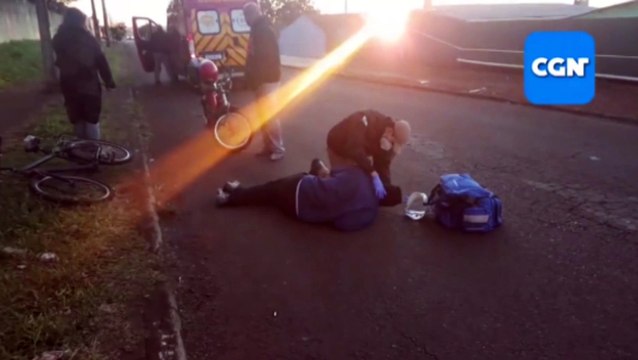 Ciclista é atingido por carro no Bairro Brasmadeira e socorrido pelo Corpo de Bombeiros