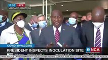 President Ramaphosa inspects inoculation site