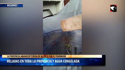 Heladas en toda la provincia y agua congelada