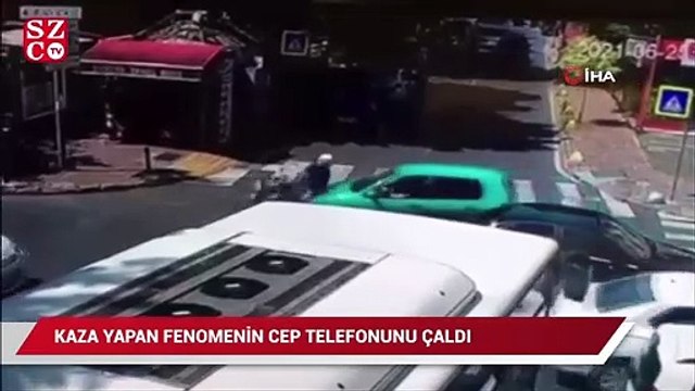 Fırsatı kaçırmayan hırsız, kaza yapan sosyal medya fenomenin cep telefonunu böyle çaldı