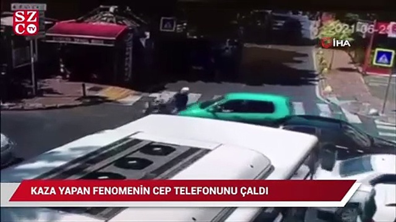 Fırsatı kaçırmayan hırsız, kaza yapan sosyal medya fenomenin cep telefonunu böyle çaldı