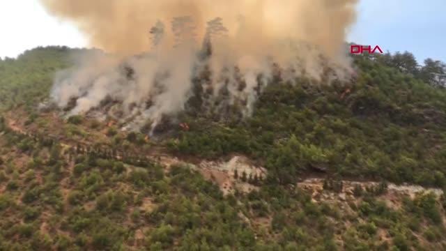 MANAVGAT YANGININ DUMANLARI ALANYA'DAN GÖRÜLDÜ