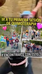 Salir con el ánimo bajo hacia tu sesión de quimoterapia y encontrarte, cada día, con ESTO