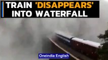 Goa: Train disappears into Dudhsagar waterfall | Watch spectacular view | Oneindia News