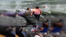 Bakırköy’de dalgaların denize çektiği çocukları vatandaşlar kurtardı