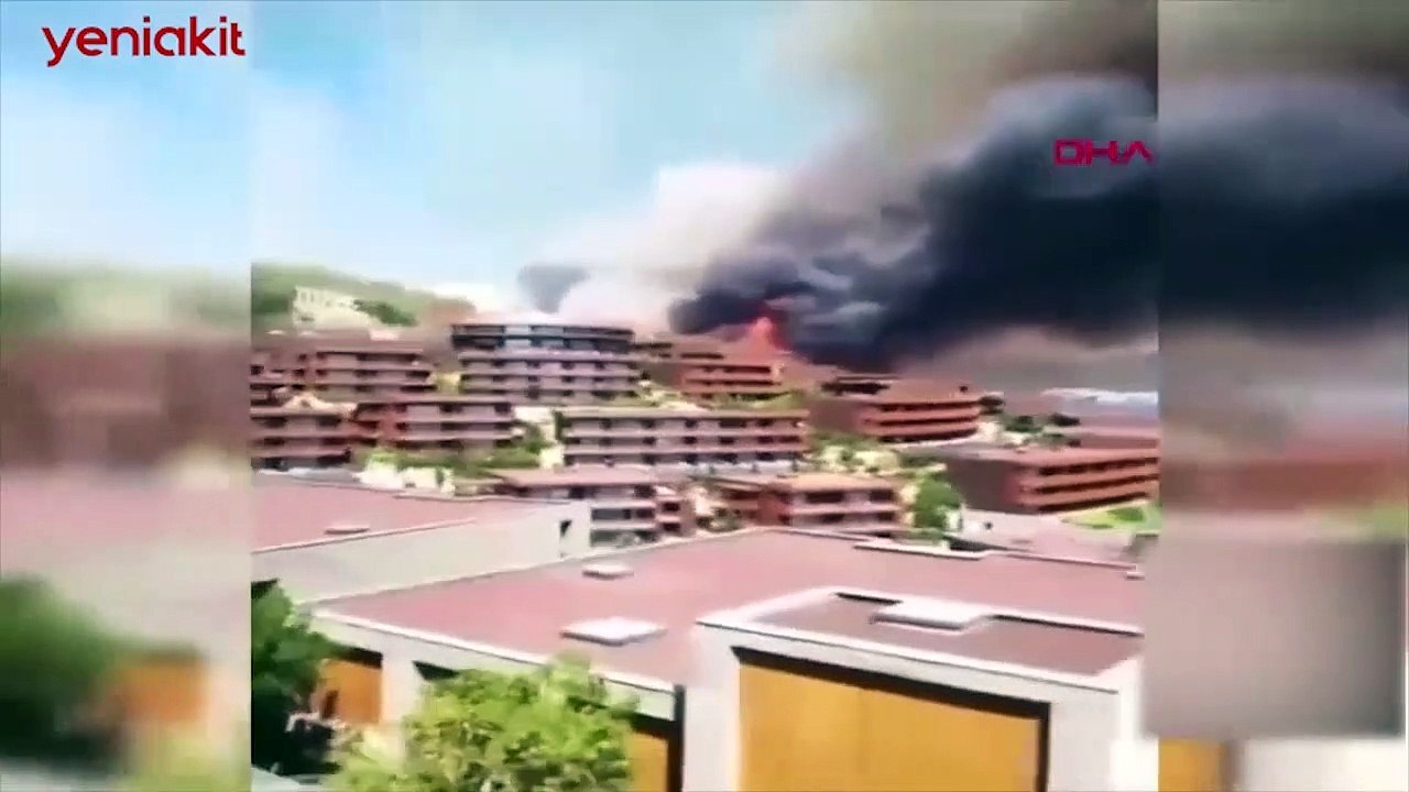 Muğla'da yangın 5 yıldızlı otele sıçradı! Tatilcilerin panik anları kameraya yansıdı