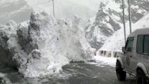 Glacier wall breaks and slides on to Himachal Pradesh highway| #Scary #viralvideo