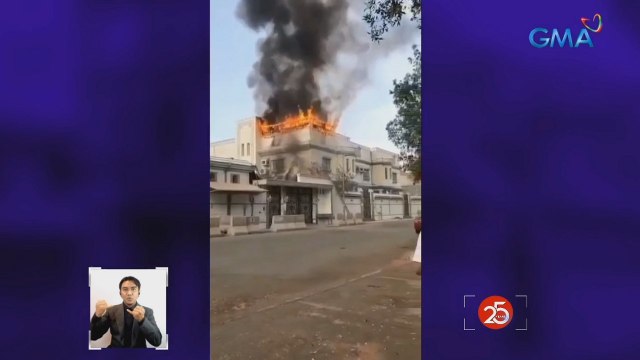Rooftop ng isang gusali ng Philippine Consulate sa Jeddah, Saudi Arabia, nasunog | Saksi