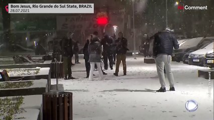 Rare snowfall in Brazil after southern cold snap
