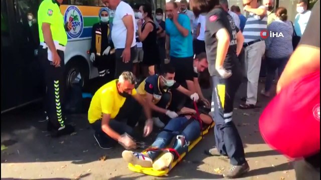 Motosiklet otobüs ile çarpıştı, otobüs şoförü isyan etti