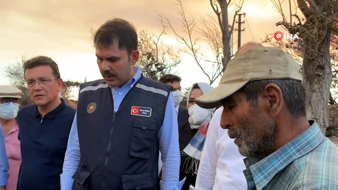 Yangın bölgesindeki Bakan Kurum: 'Hızlı bir şekilde inşa edeceğiz'