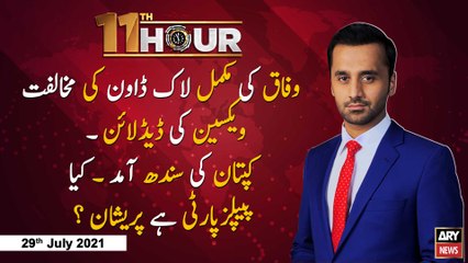 11TH HOUR | WASEEM BADAMI | ARYNEWS | 29 JULY 2021