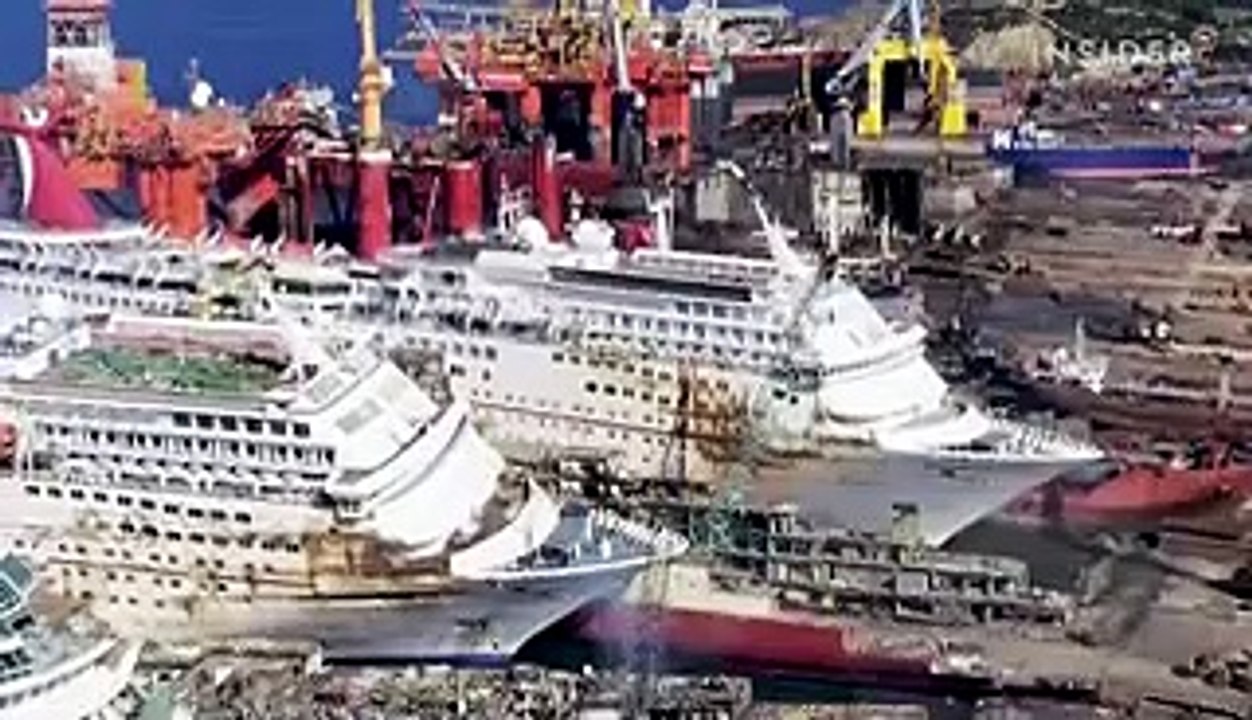 How $300 million Carnival cruise ships are demolished in Turkey