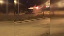 Başakşehir'de İETT otobüsü alev alev böyle yandı
