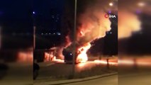 Başakşehir’de İETT otobüsü alev alev böyle yandı