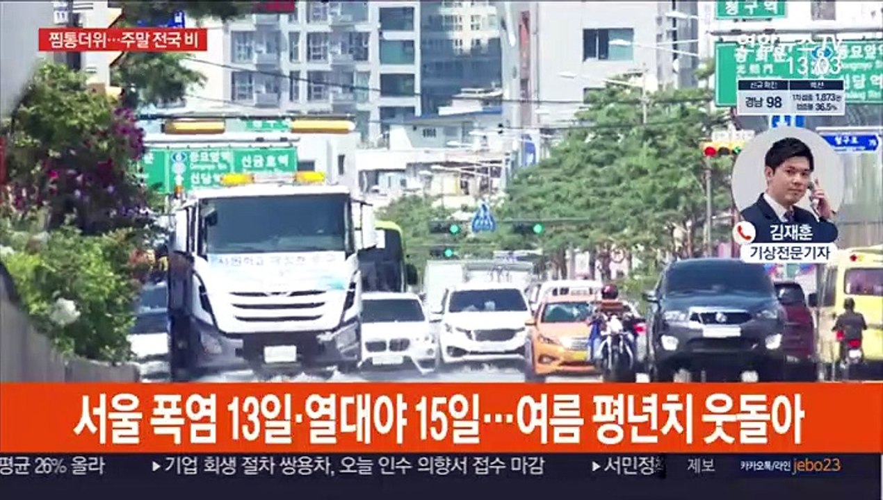 전국 35도 안팎 폭염…주말 비 내려도 찜통더위
