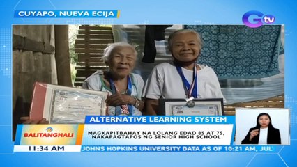 Magkapitbahay na lolang edad 85 at 75, nakapagtapos ng senior high school | BT