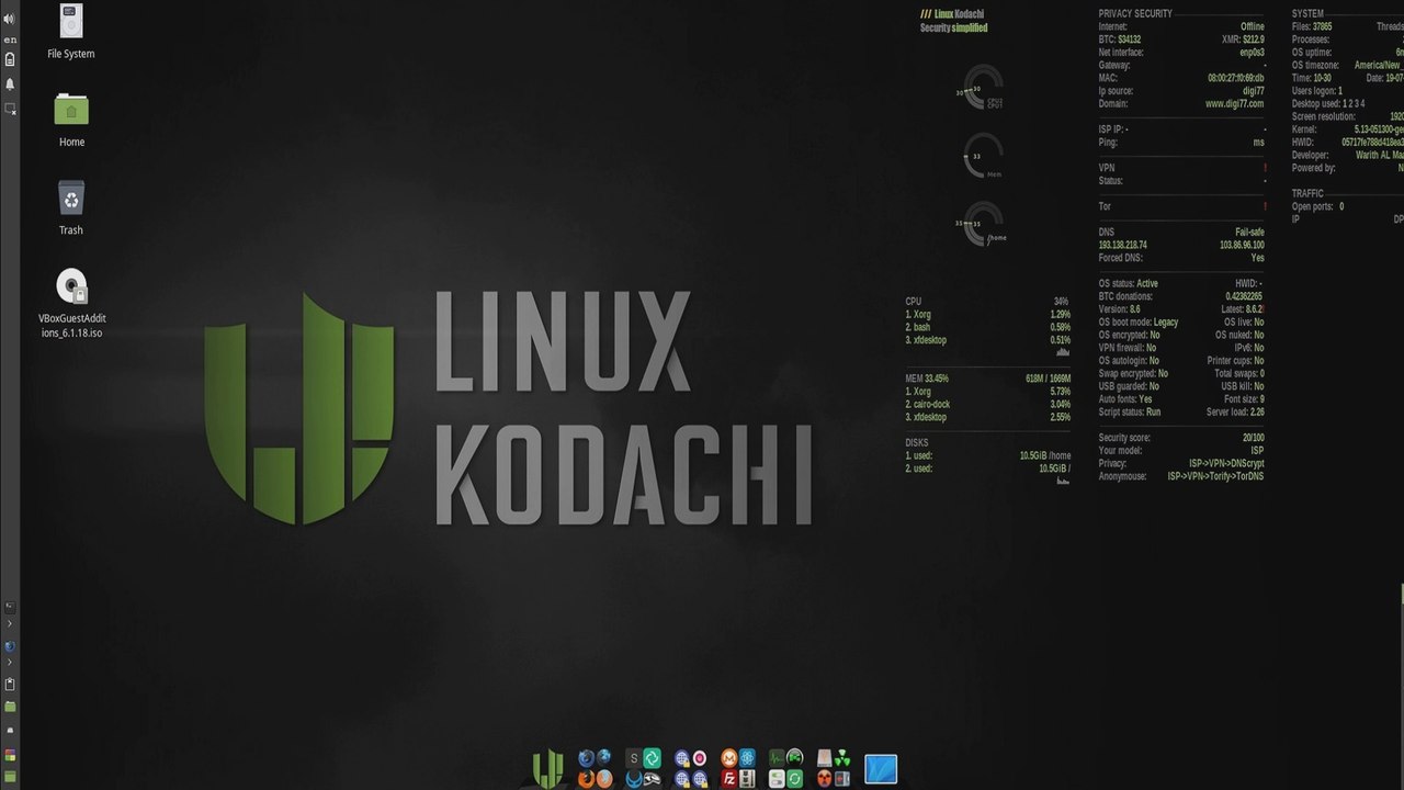 Kodachi 8.8 | Installation And Overview | Cybersecurity Professionals | Most Popular Operating Systems | Desktop & Laptops | The Most Secure Operating System | How to Install VirtualBox | To install VirtualBox Guest Additions | Guest Additions