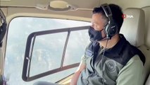 Bakan Pakdemirli, Manavgat yangın sahasını havadan helikopter ile inceledi
