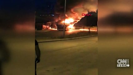 Halk otobüsü alev topuna döndü