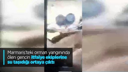 Alevlerin arasında ekiplere su taşırken öldü