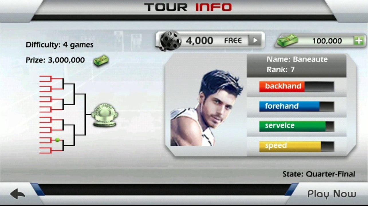 3D tennis game